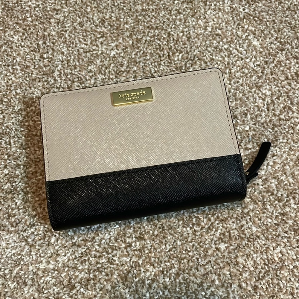Black + taupe Kate Spade wallet